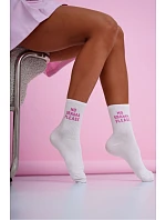 Dámské ponožky s nápisem No Drama Please bílé