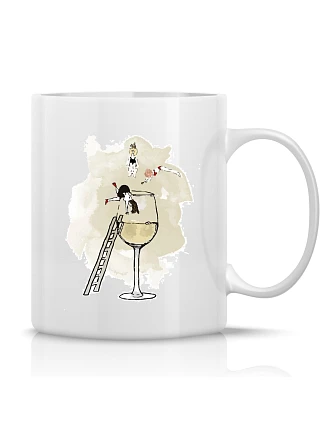 SKOK DO VÍNA - klasický bílý keramický hrníček 300 ml