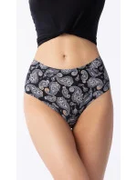 Dámské kalhotky Paisley Simple Brasil Maxi černé se vzorem - Julimex Dámské kalhotky Paisley Simple Brasil Maxi černé se vzorem - Julimex