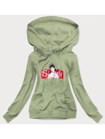 Zelená dámská sportovní mikina s kapucí (N4596) Zelená dámská sportovní mikina s kapucí (N4596)