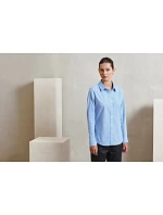 Premier PR 320 Popelínová kostkovaná halenka s dl. rukávem 39.0320 light blue/white
