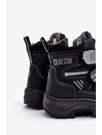 Dětské zateplené sněhule s rzepy černé Big StarMM374129 Dětské zateplené sněhule s rzepy černé Big StarMM374129