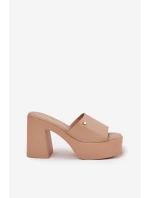 Dámské Sandały Z Eko Kůže Na Podpatku A Platformě Khaki Tamirella