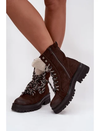 Dámské trapery z eko kůže – čokoládové Bellora Dámské trapery z eko kůže – čokoládové Bellora