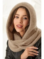 Dámská komínová šála s kapucí 48-495 béžová -  AJS