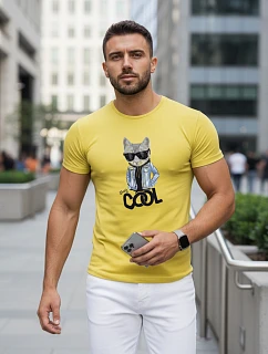 Pánské tričko Stay COOL s potiskem žlutá FashionStreet NX5018R