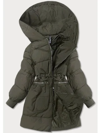 Dámská zimní oversize bunda v barvě khaki (736art)