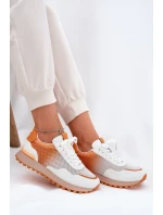 Kožené Sportovní Boty S Síťovinou Dámské Vinceza 66775 Oranžové