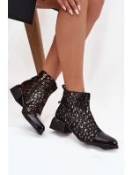 Lakované dámské botky D&A – černé