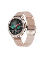 Dámské chytré hodinky VELTORI VT320-1 Zlatý náramek + růžový silikonový řemínek Dámské chytré hodinky VELTORI VT320-1 Zlatý náramek + růžový silikonový řemínek