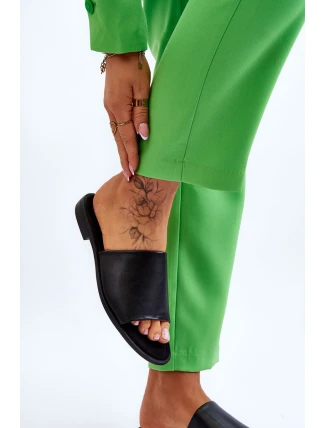 Dámské kožené hladké pantofle černe Cerise