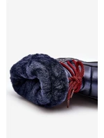 Dámské sněhule s vázáním v modré barvě Lilara