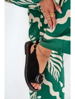 Elegantní Dámské Sandály S Zlatou Ozdobou Na Plochém Podpatku Černé S.Barski KV27-053 Elegantní Dámské Sandály S Zlatou Ozdobou Na Plochém Podpatku Černé S.Barski KV27-053