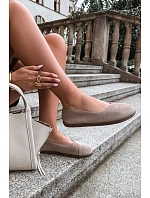 Dámské barefoot balerínky z přírodní nubuk béžové Mirelia