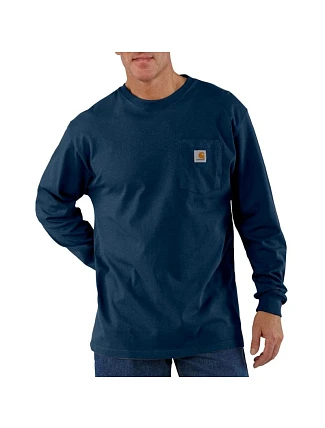 Tričko Carhartt Heavyweight s kapsou, dlouhý rukáv, tmavě modré Tričko Carhartt Heavyweight s kapsou, dlouhý rukáv, tmavě modré