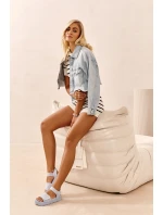 [Dámské Semišové Sandály na Platformě Big Star NN274706 Modré]