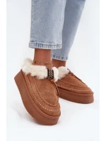 Dámské Sněhule Na Platformě S Kožešinou A Švy Camel Kellina