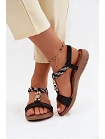 Dámské sandály Ploché Černé S.Barski KV61-6051