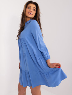 Modré letní šaty s volány SUBLEVEL