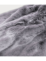 Dámská šedá bunda - kožíšek s kapucí (BR9743-9)