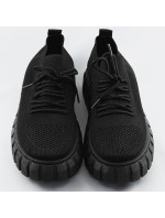Černé ažurové šněrovací boty (AA37)