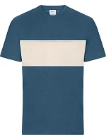 Daiber 8049 Tričko z bio bavlny "Colour-Block" 02.8049 dusty blue/sandstone Daiber 8049 Tričko z bio bavlny "Colour-Block" 02.8049 dusty blue/sandstone
