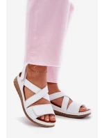 Dámské Kožené Sandály Na Suchý Zip Maciejka L6848-11 Bílé
