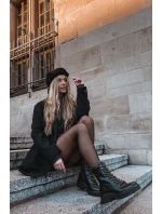 Dámské trapery kotníkové boty z eko kůže černé Bellora