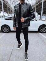 Pánská kožená bunda černá FashionStreet TX4713