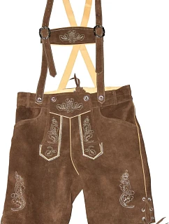 Leather Trousers short/men Pánské kožené kalhoty, krátké 60.3101 dark brown