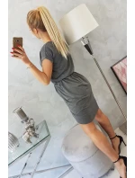 Šaty s obálkovým spodním dílem grafitové melanžové