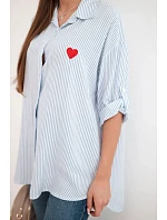 Dámská viskózová košile s krajkovými rukávy a límečkem béžová