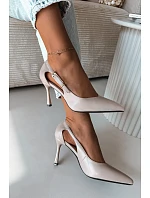 Podpatky s výřezy a zlatou sponou Vinceza 62288 Světle šedé