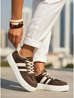 Dámské kožené tenisky ZY1392 LA351P hnědé- FashionStreet