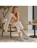 Dámské kožené mokasíny šedé Vinceza 93221 Dámské kožené mokasíny šedé Vinceza 93221
