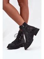 Kožené workery dámské zateplené na zip Artiker 57C2257 Černé