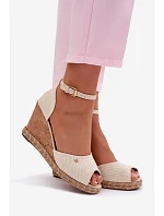 Dámské sandály na platformě s pleteným Wrangler 20261086.06V světle béžové Dámské sandály na platformě s pleteným Wrangler 20261086.06V světle béžové