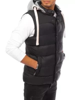 Pánská vesta s kapucí černá FashionStreet TX3936
