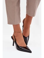 Lakované lodičky na jehlovém podpatku Černé Phelia Lakované lodičky na jehlovém podpatku Černé Phelia