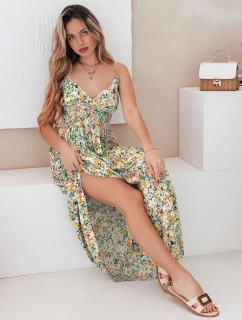 FLORALUSH maxi šaty se zelenými a žlutými květy FashionStreet EY2630