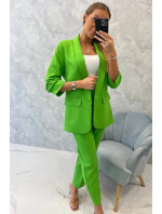 Elegantní souprava saka a kalhot světle zelené barvy