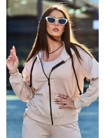 Set 3 v 1 mikina + top + kalhoty světle béžová Set 3 v 1 mikina + top + kalhoty světle béžová