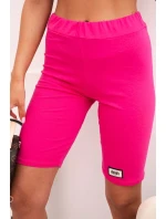 Dámský bavlněný komplet s krátkým rukávem a šortkami fuchsie