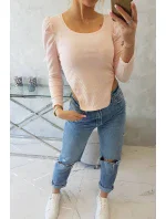 Halenka s buff rukávy pudrově růžová Halenka s buff rukávy pudrově růžová