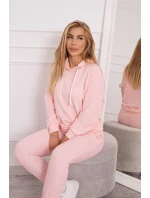 Tepláková souprava s kapucí pudrově růžová Tepláková souprava s kapucí pudrově růžová
