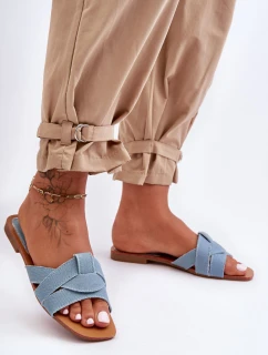 Dámské materiálové sandály světle modré Aversa