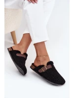 Dámské pantofle s beránčím kožíškem Černé Lorivine
