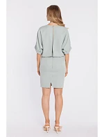 M904 Blůzové šaty s rozparkem na zádech - mint M904 Blůzové šaty s rozparkem na zádech - mint