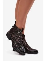 Lakované dámské botky D&A – černé