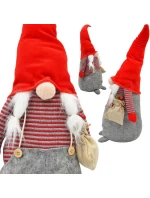 DEKORAČNÍ SANTA CLAUS 50 CM DÍVKA S PYTLEM A JEŘABINOU